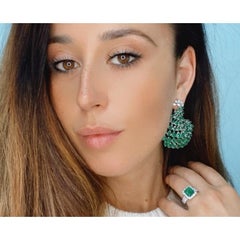 Emerald Pear Earrings 30.8 CTS