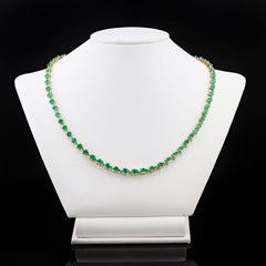 Emerald Pear Shape Tennis Necklace