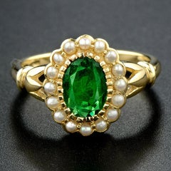 Emerald Pearl Cocktail Ring