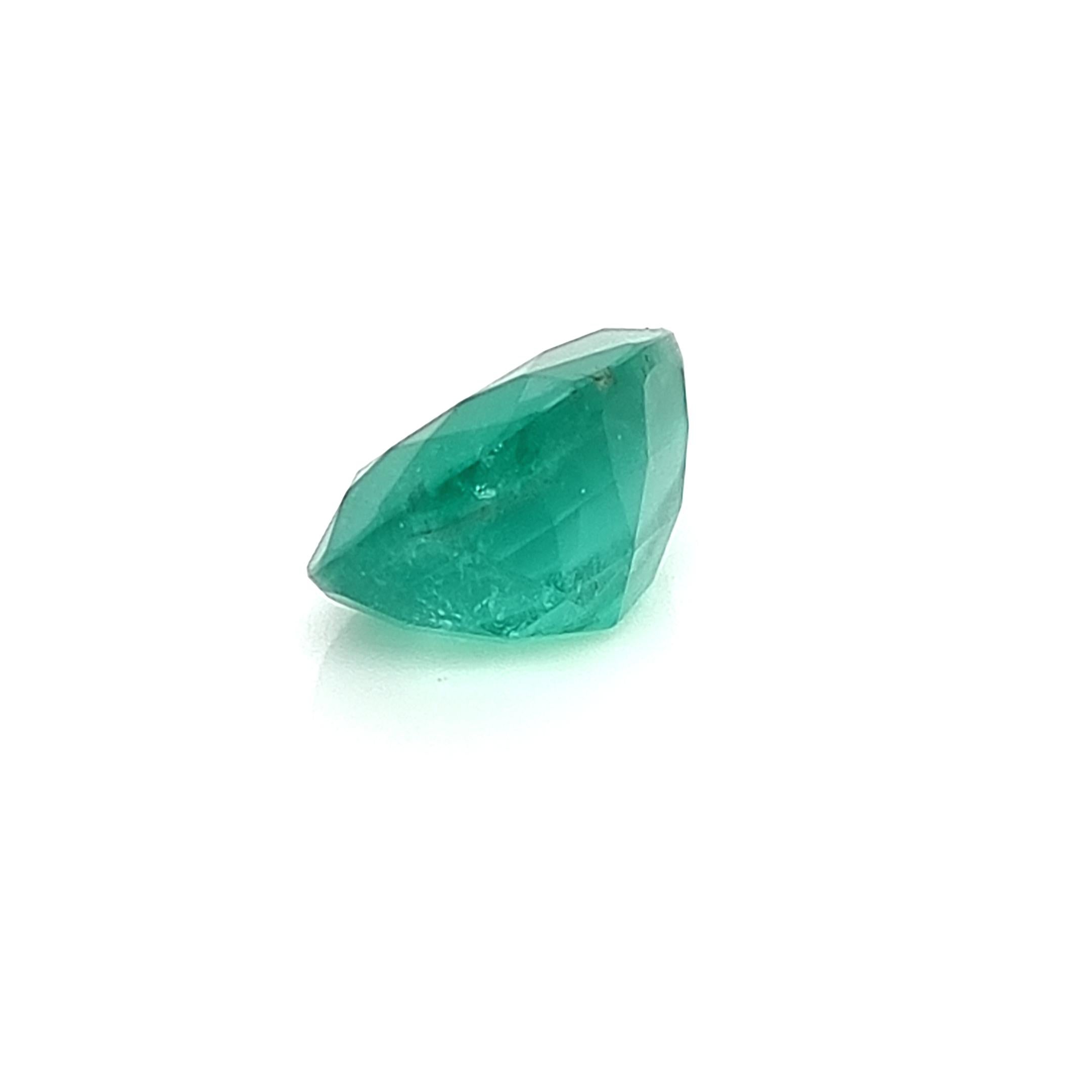 Emerald Pearshape Zambia 10.23 TCW Certified In New Condition For Sale In ประเวศ, TH