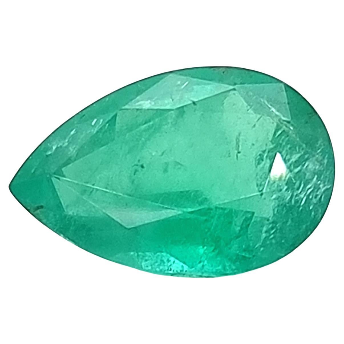 Emerald Pearshape Zambia 10.23 TCW Certified For Sale