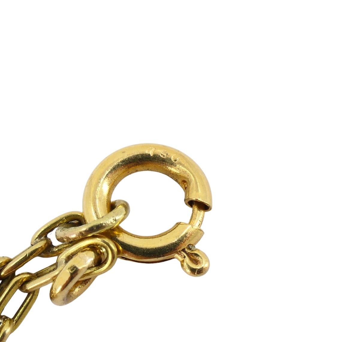 Pendentif émeraude Collier chaîne vintage en or 18k en vente 1