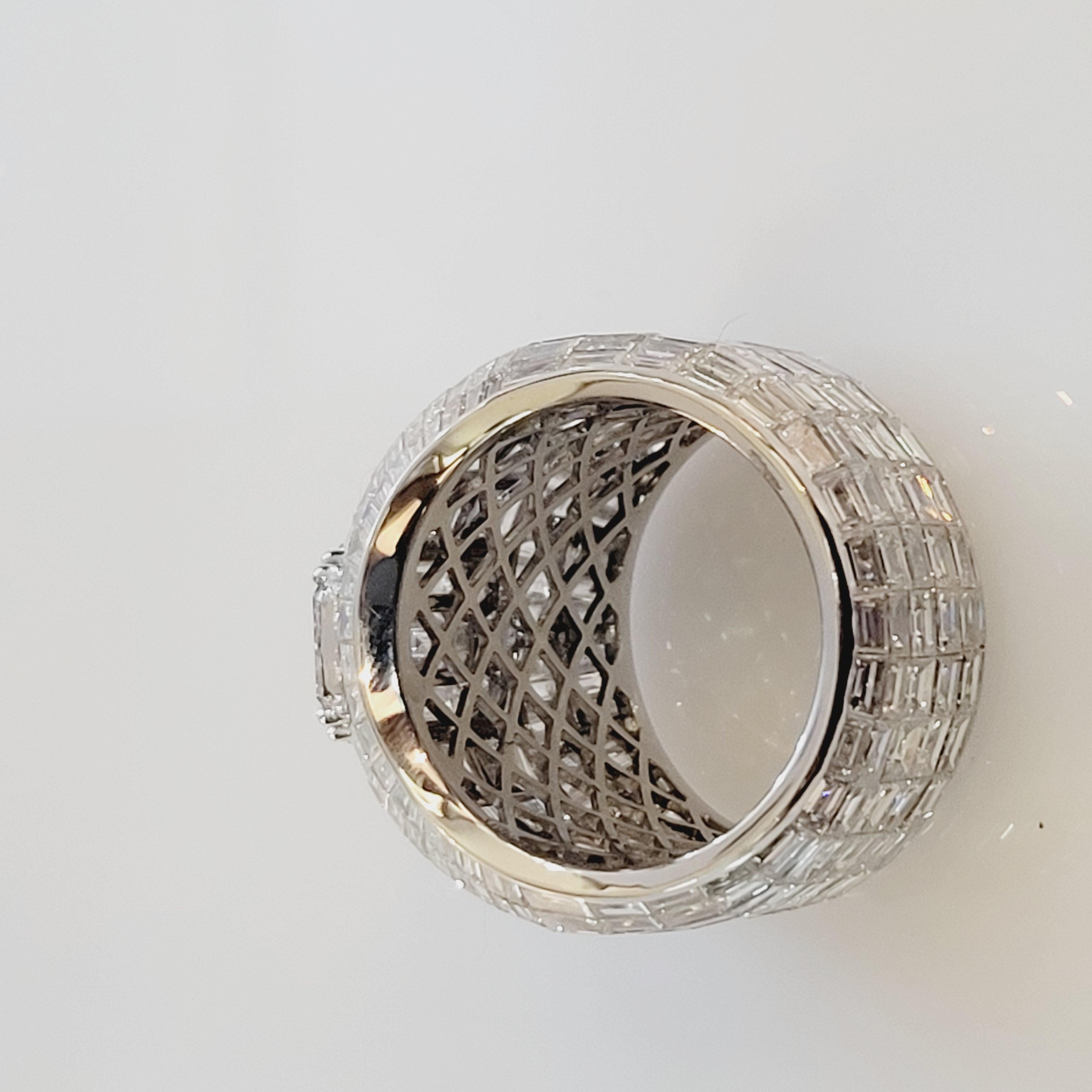 Smaragdrosa Ring Faszinierender unsichtbarer Fassung im Angebot 3