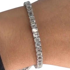 Pulsera Esmeralda Platino Oro Blanco 18K Diamantes