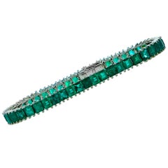 Emerald Platinum Tennis Bracelet