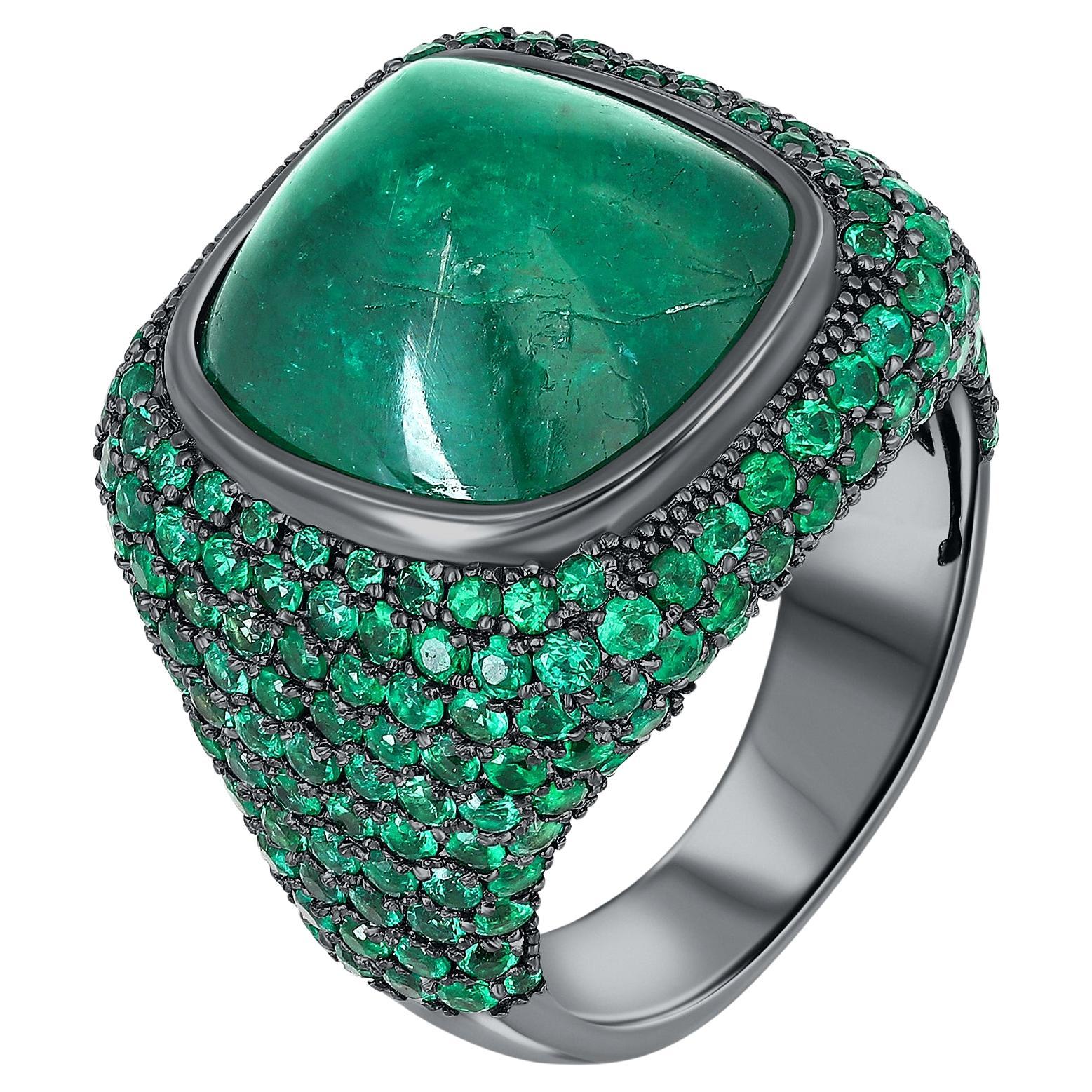 Emerald Pyramid Ring For Sale