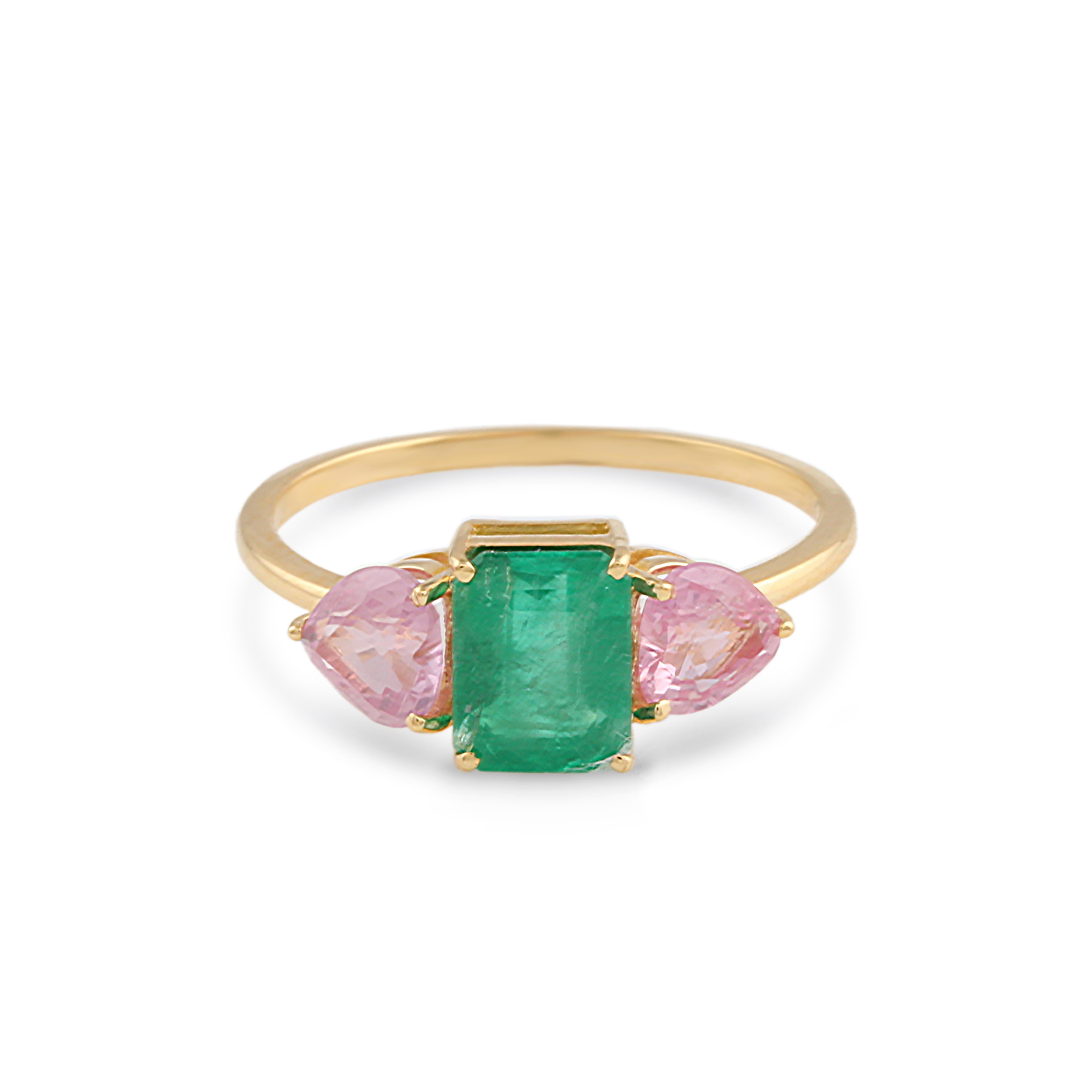 Tresor Beautiful Ring feature 2.15 carats of Gemstone. The Ring are an ode to the luxurious yet classic beauty with sparkly gemstones and feminine hues. Their contemporary and modern design make them perfect and versatile to be worn at any occasion. 