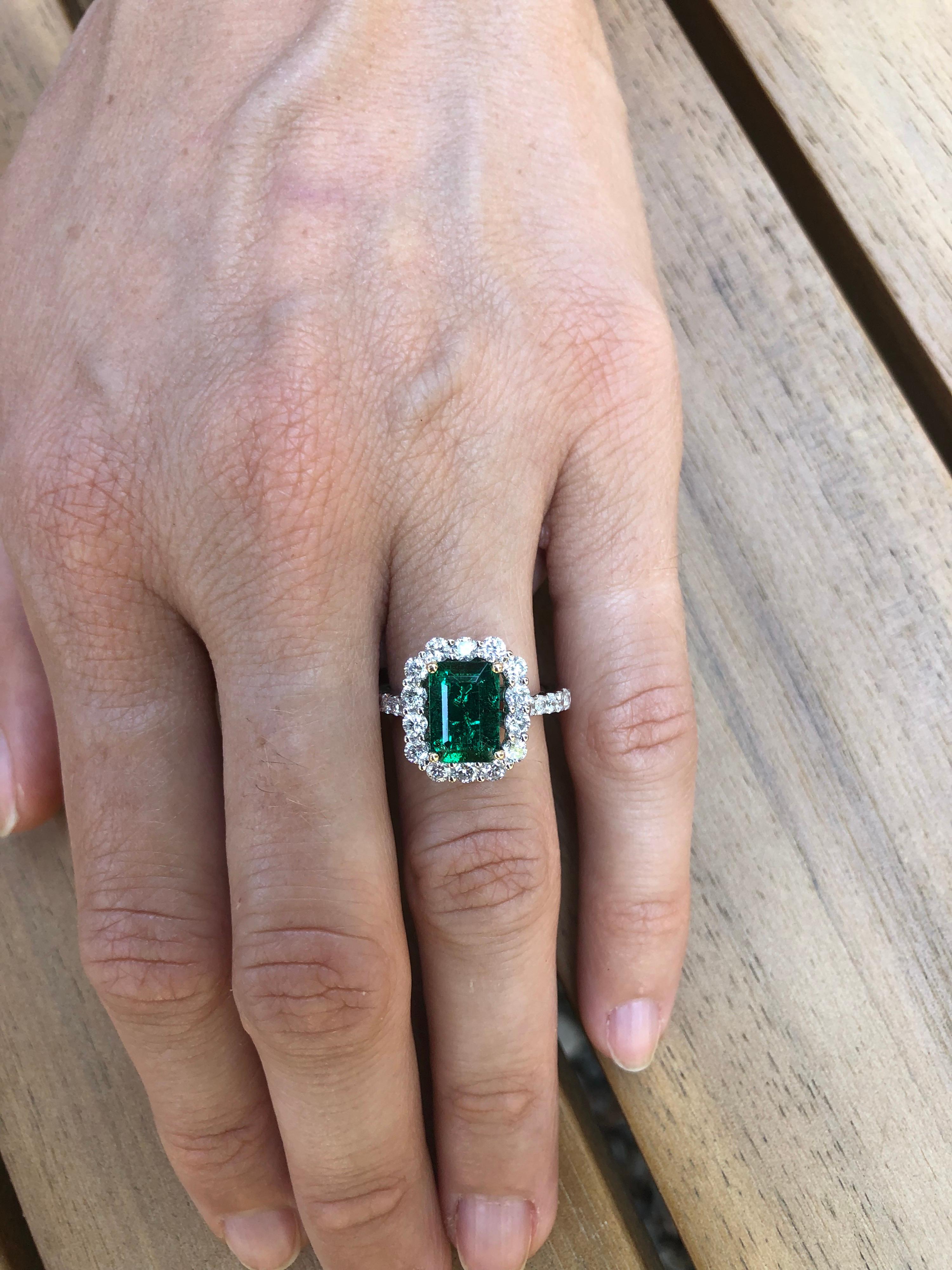 Contemporary Emerald Ring 1.92 Carat Emerald Cut
