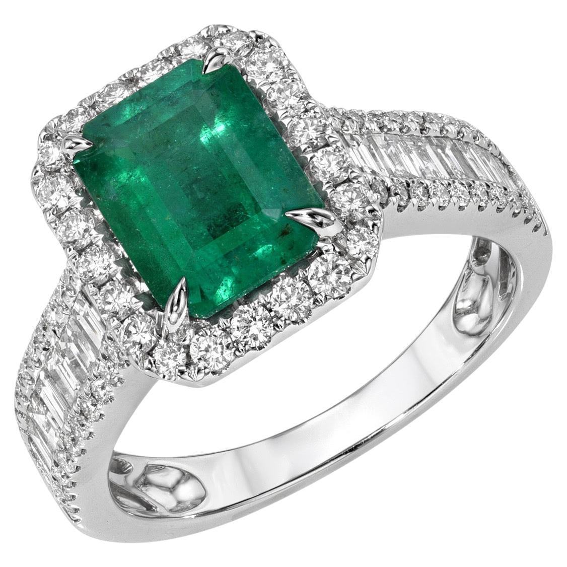 Emerald Ring 1.96 Carat Emerald Cut