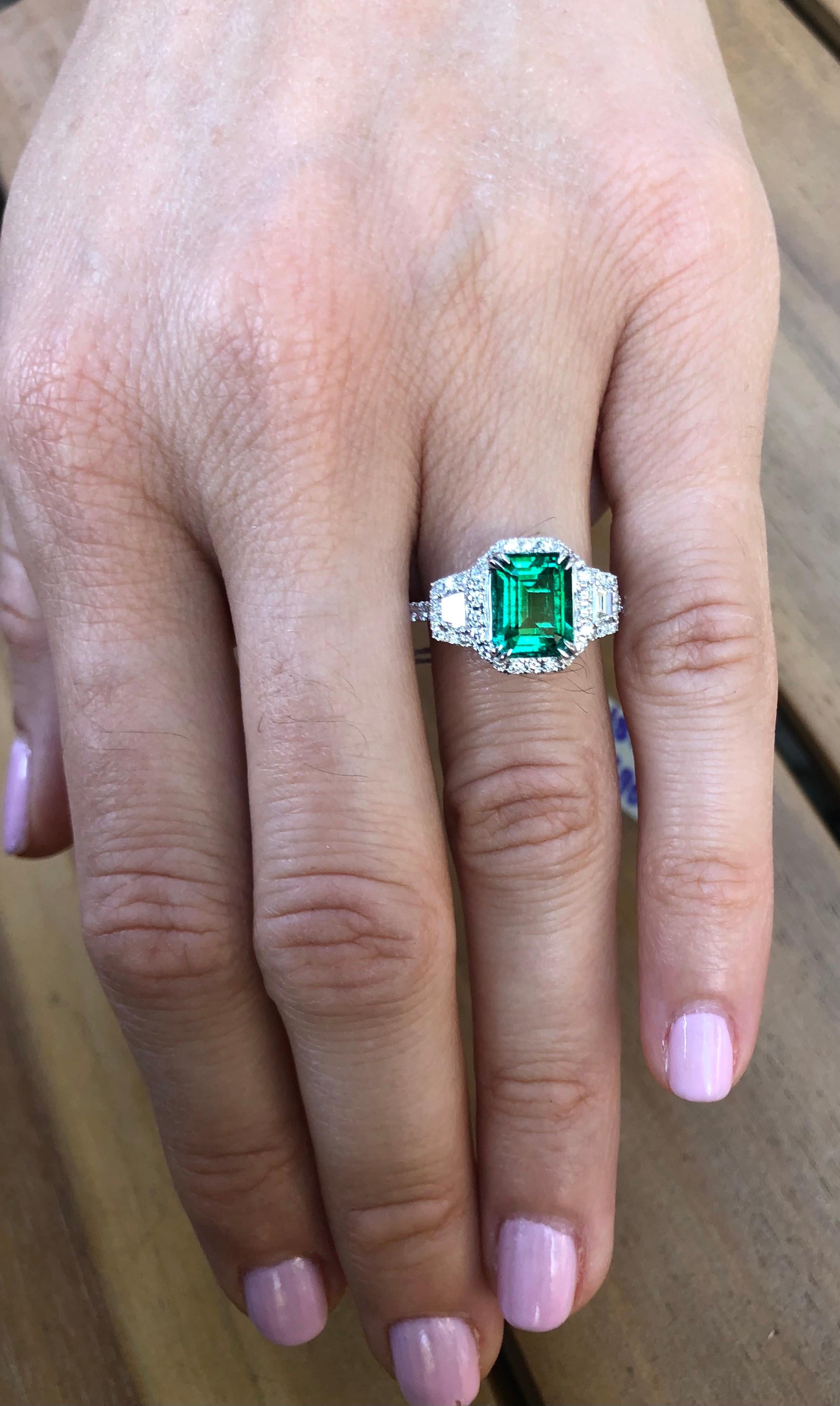 Emerald Ring 2.16 Carat Emerald Cut 1