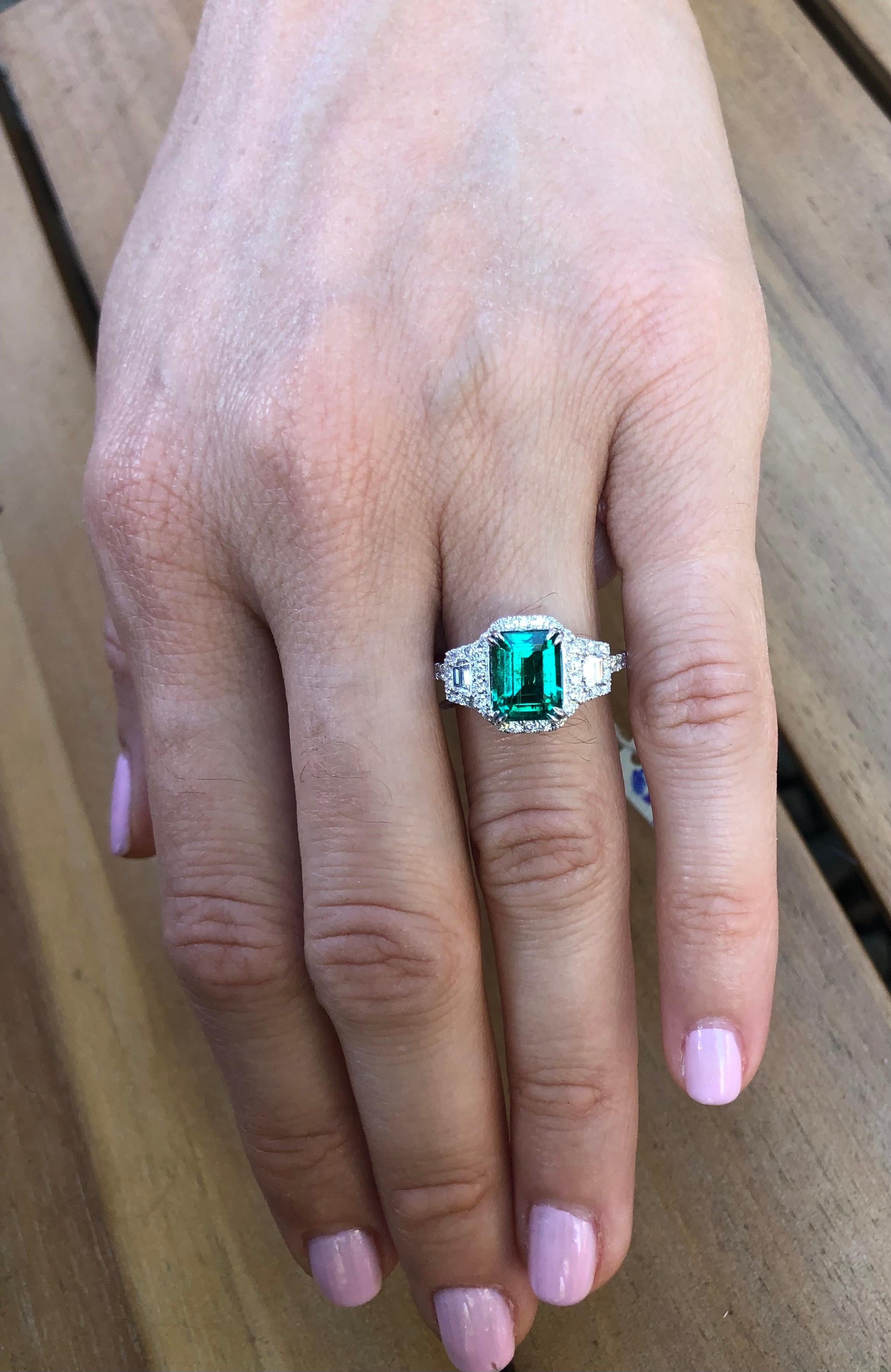 Emerald Ring 2.16 Carat Emerald Cut 5