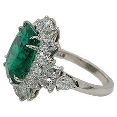 Emerald Ring 9.8 Ct & Diamond Bracelet Ca.9Ct & Trilliant 3.03 Ct Ring