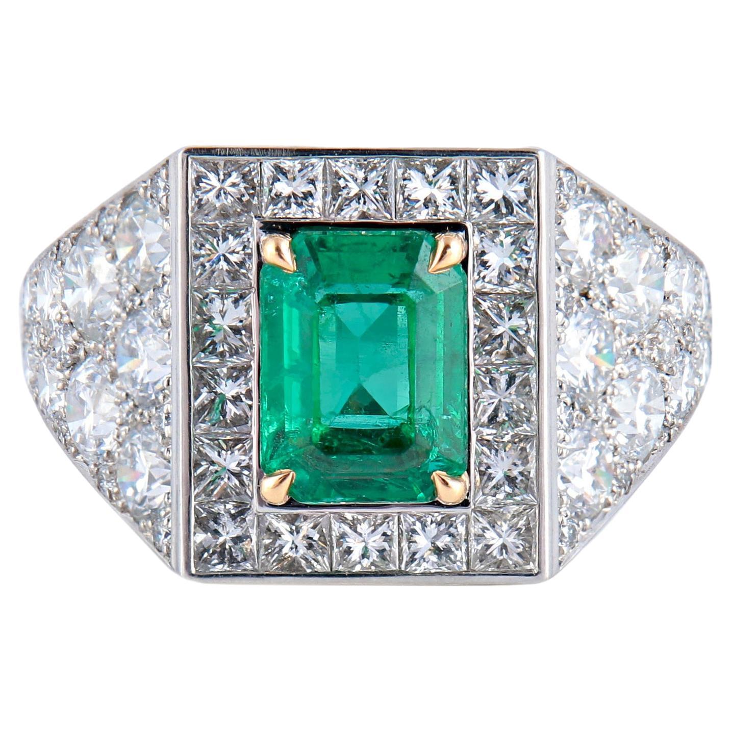 Emerald Ring, Art-Deco Style