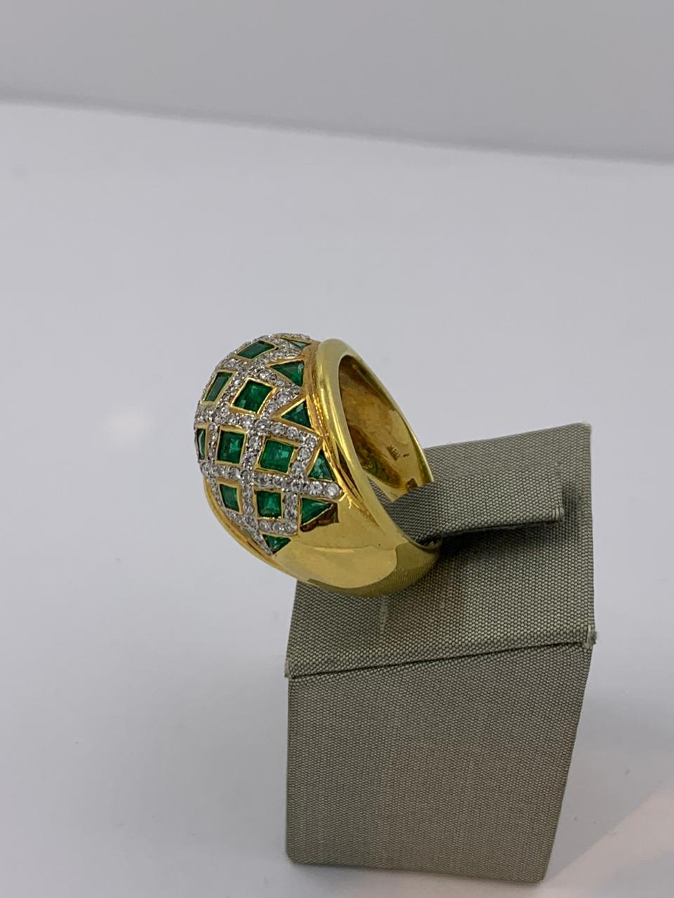 Brilliant Cut Emerald Ring For Sale