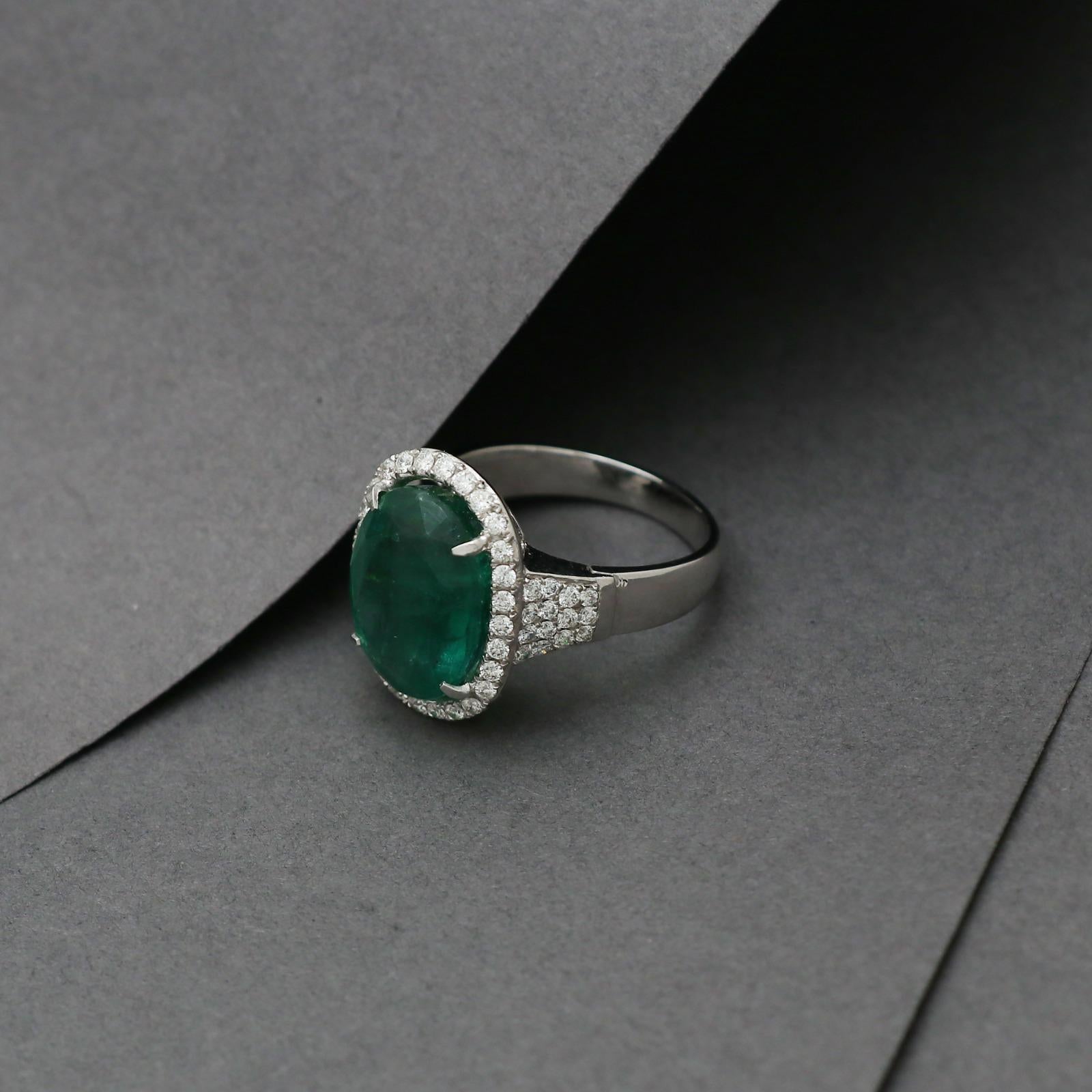 reservado no comprar Anillo Esmeralda Oro 7.29 18k  Esmeralda de 1,6 quilates diam 8 quilates en Nuevo estado para la venta en Yorba Linda, CA