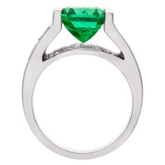 Emerald Ring in 14k White Gold with Diamonds