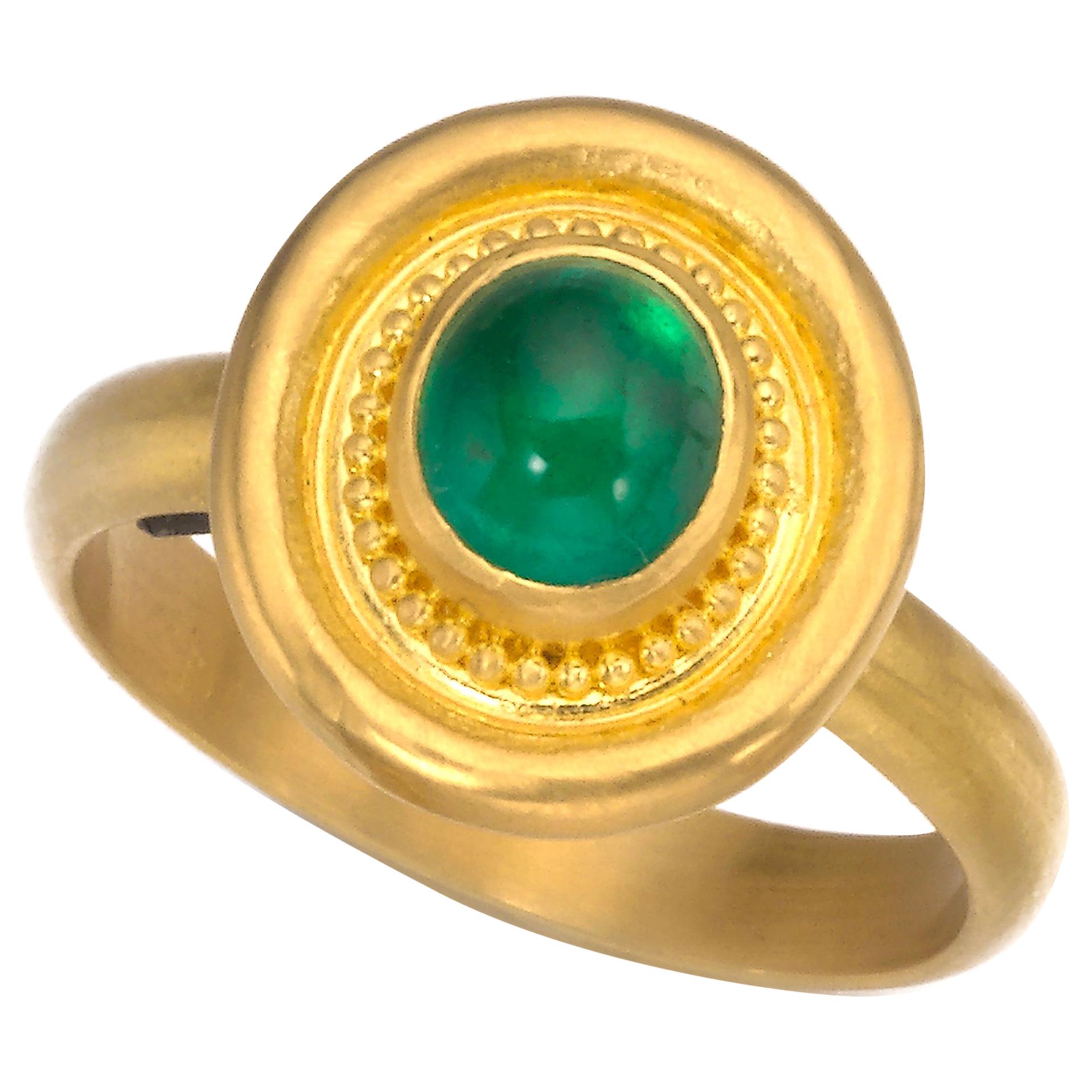 Emerald Ring in 22 Karat Gold