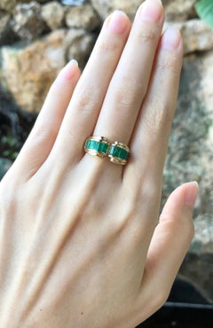 Emerald Ring Set in 18 Karat Gold Settings