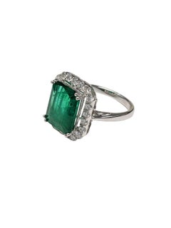 Emerald Ring White Diamond 'Emerald Cut'