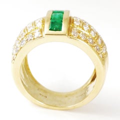 Emerald Ring with Diamonds in 18 Karat a Statement Ring with Contemporary Design