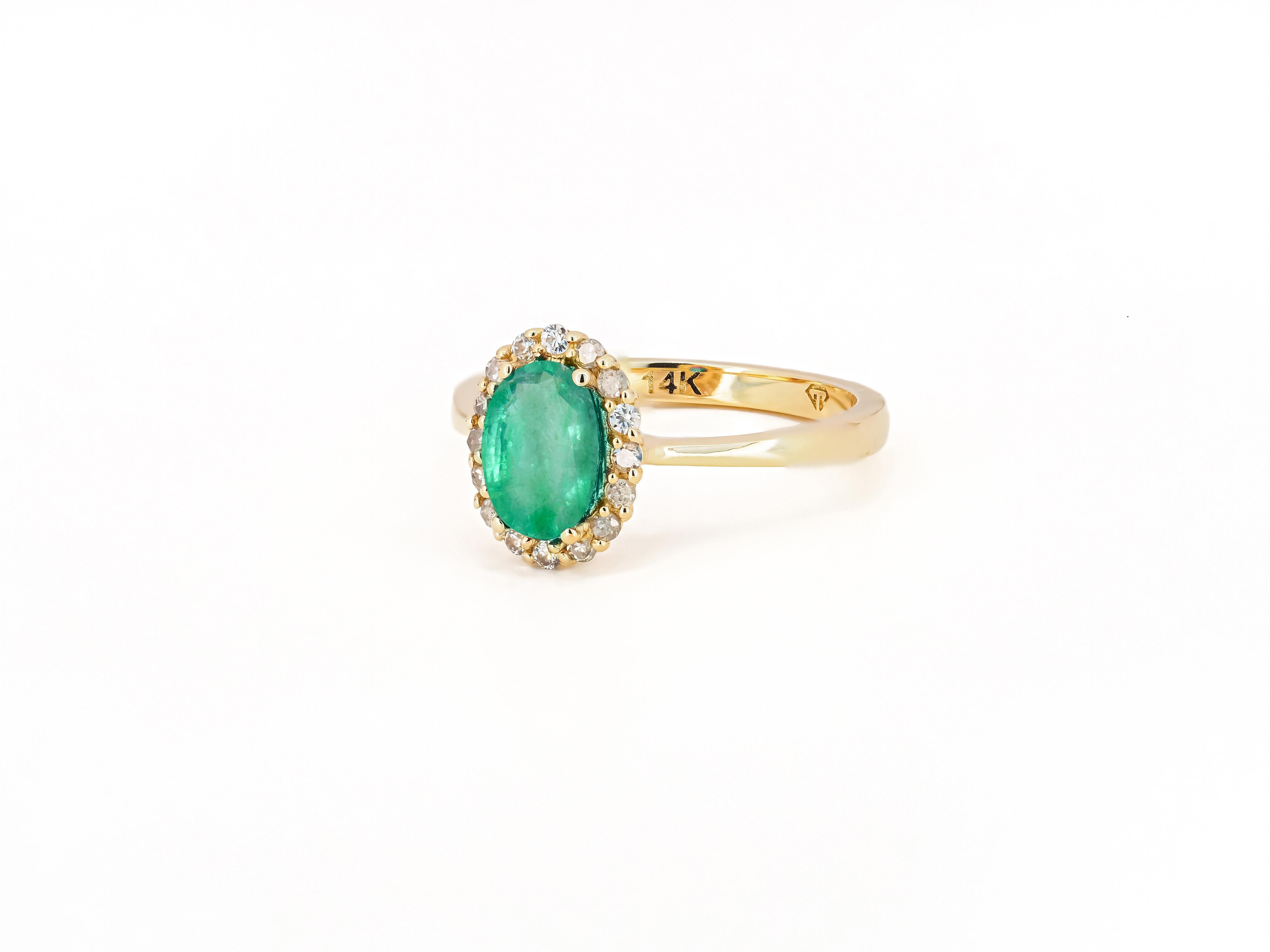 For Sale:  Emerald 14k gold ring . 2