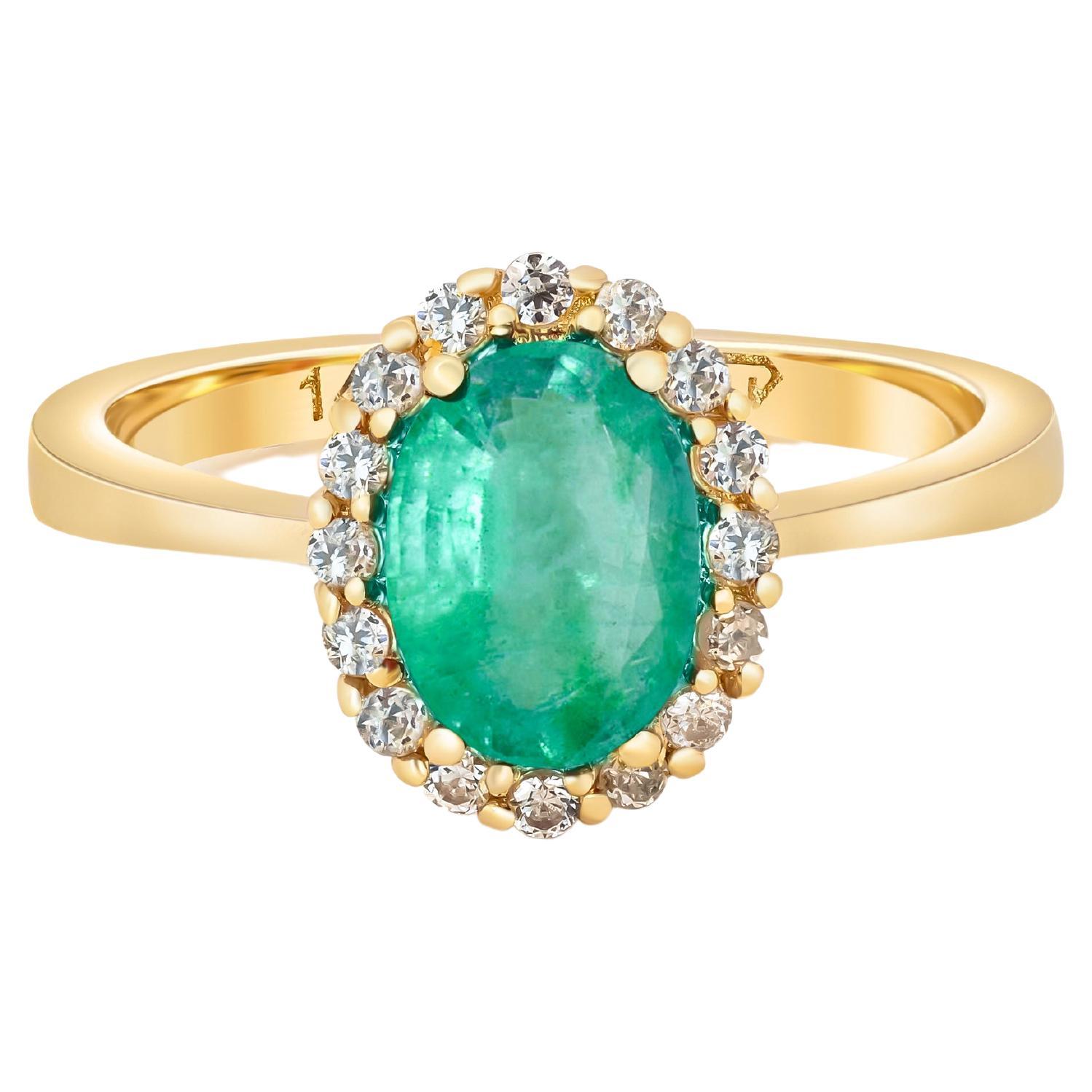 For Sale:  Emerald 14k gold ring