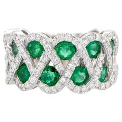 Anillo Esmeralda Con Diamantes 2,50 Quilates Oro Blanco 18K