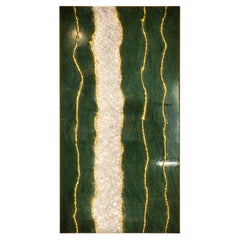 Emerald River Illuminated Wall Art in Natural Quartz Crystals by Sev Art Gallery