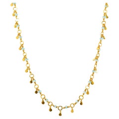 Emerald Rondelle Bead Yellow Gold Rondelle Necklace