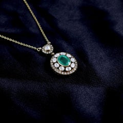 Emerald Rose Cut Pendant 0046