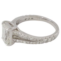 Emerald & Round Cut Diamond Engagement Ring