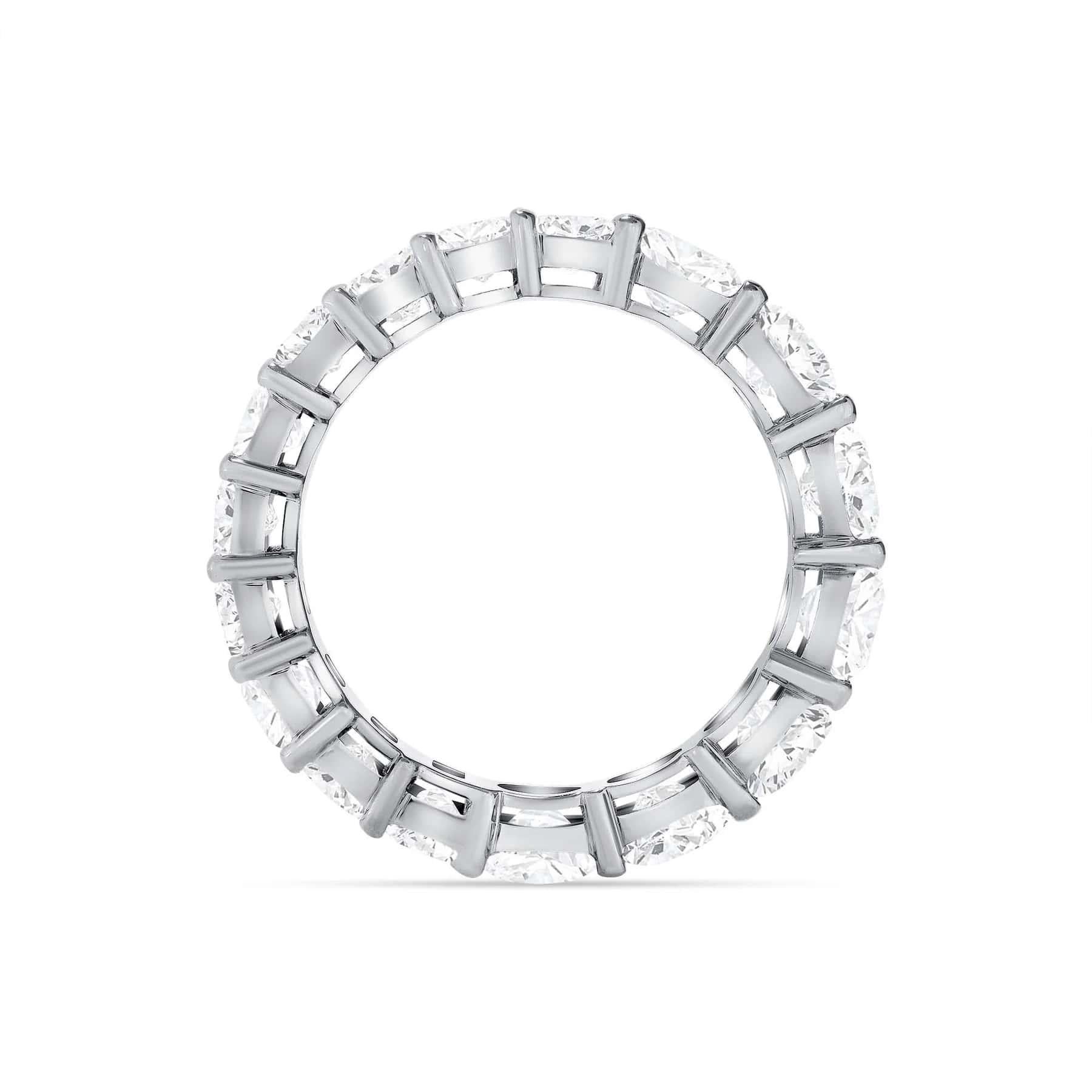 For Sale:  Emerald Round Cut 14K Gold Diamond Eternity Band Ring 10
