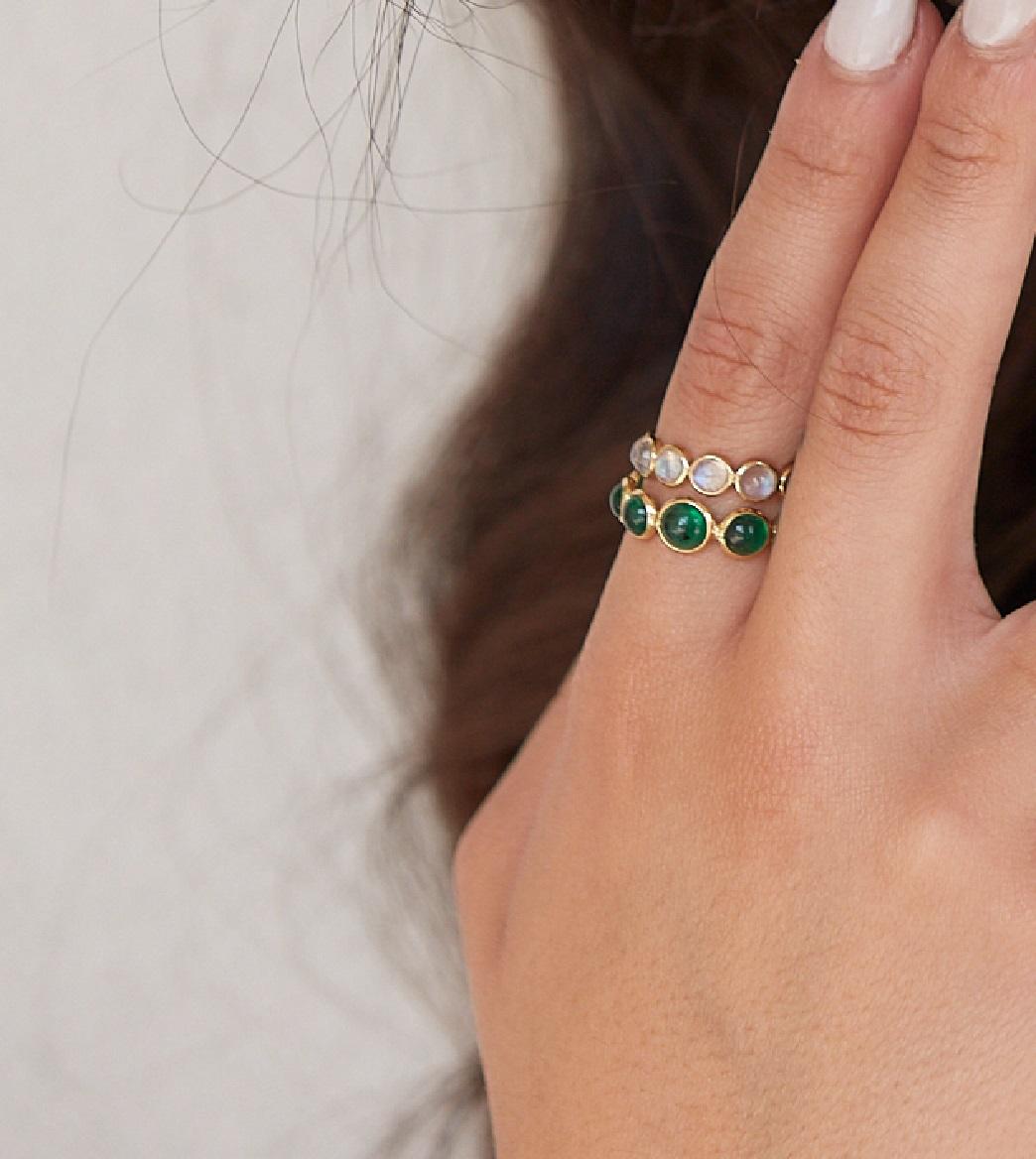 Tresor Beautiful Ring feature 3.90 total carats of Emerald. The Ring are an ode to the luxurious yet classic beauty with sparkly gemstones and feminine hues. Their contemporary and modern design make them perfect and versatile to be worn at any