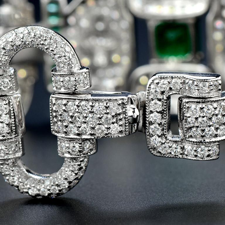 Emerald Ruby and Diamond 18 Karat White Gold Bracelet 2