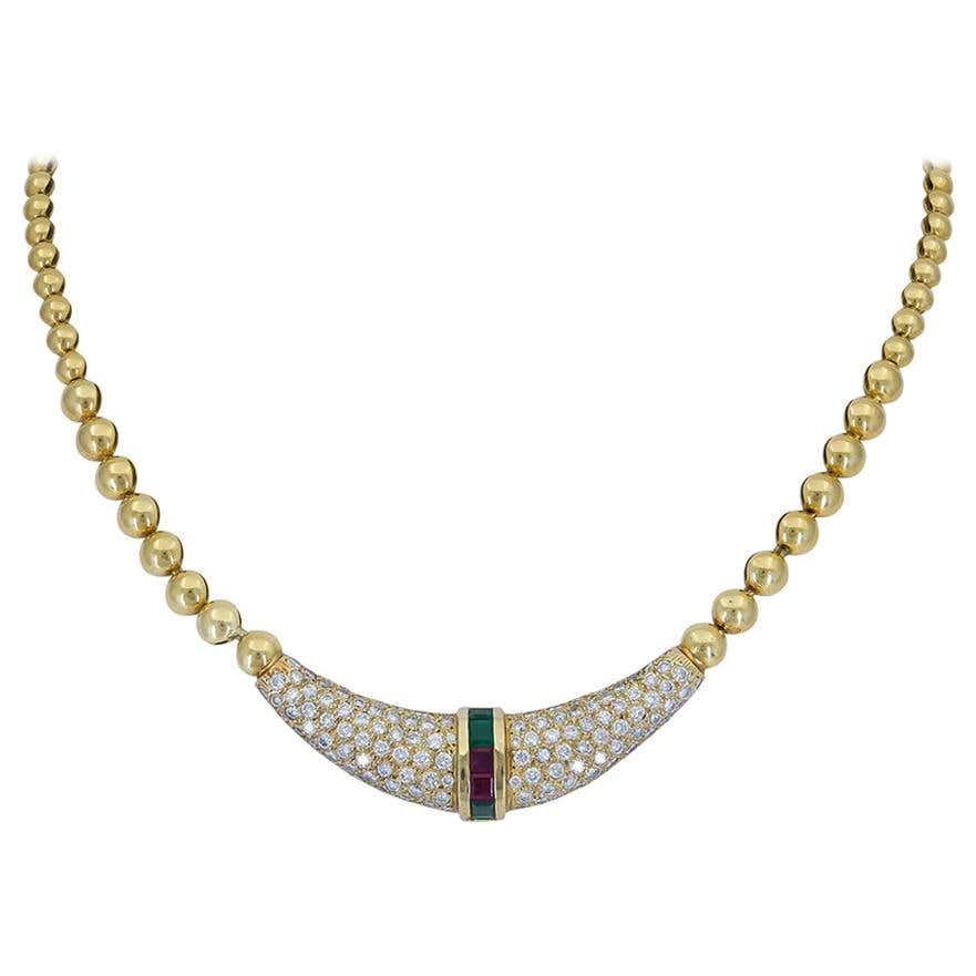 Ruby emerald beads chains Outlet