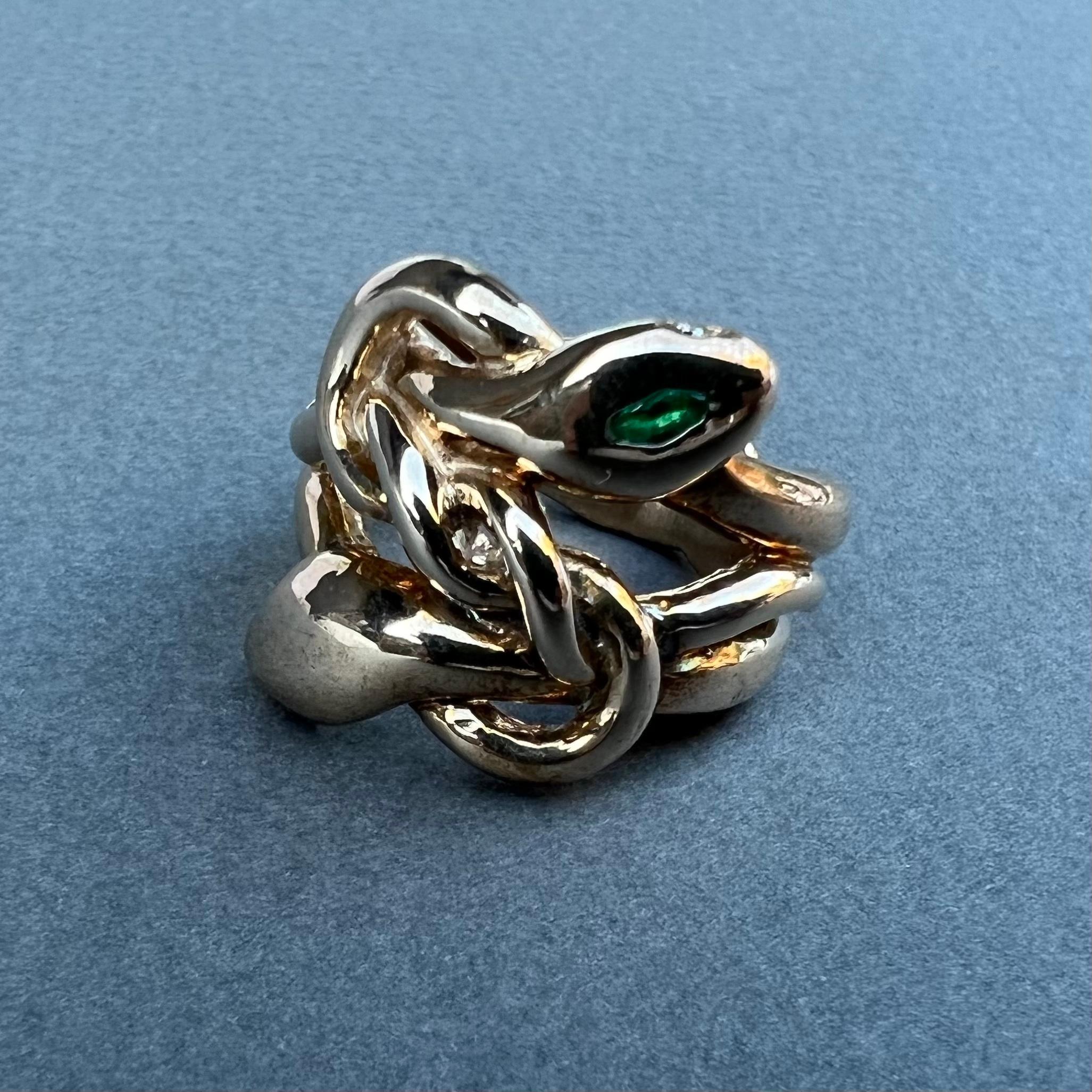 Marquise Cut Emerald Ruby Aquamarine Snake Ring Marquis Bronze J Dauphin