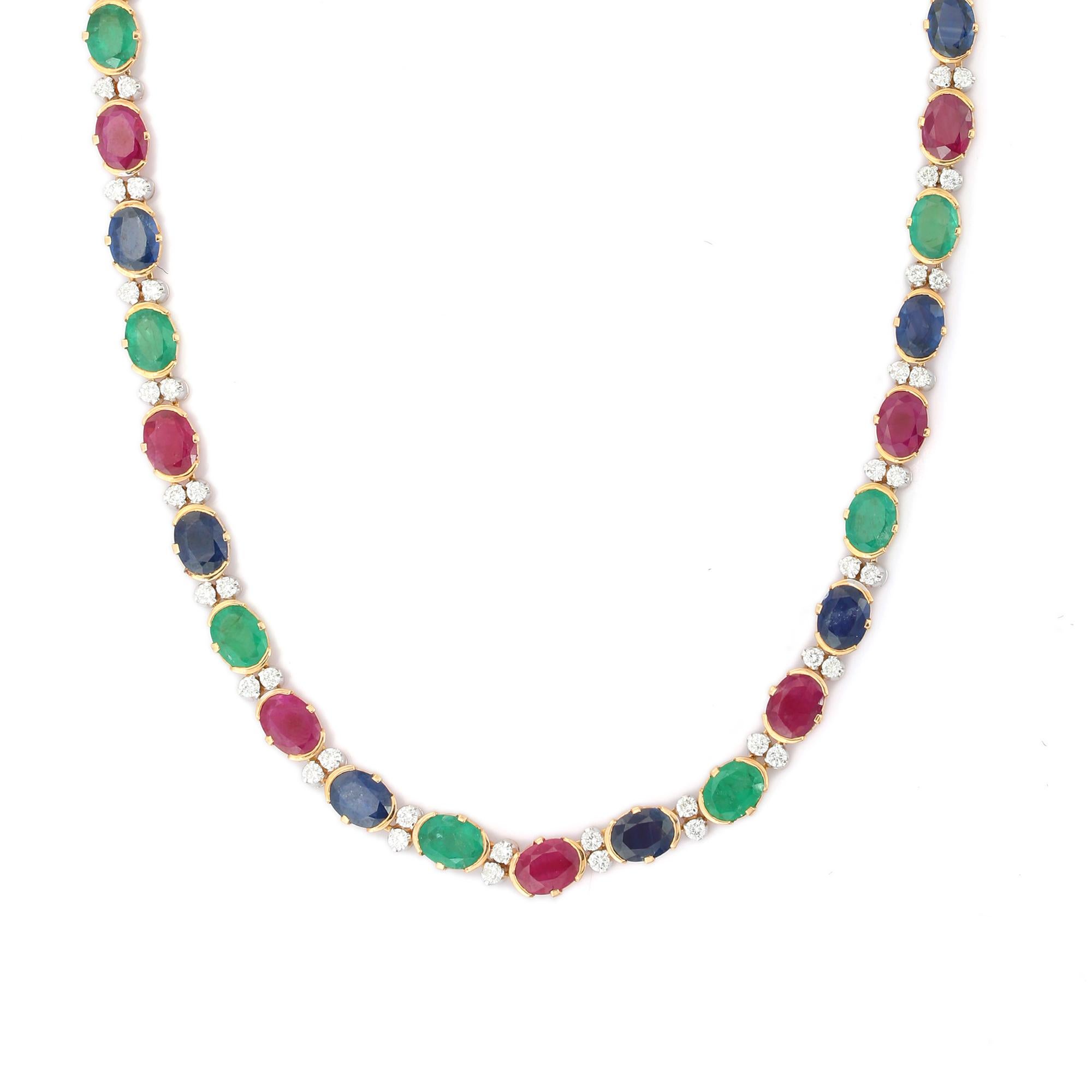 ruby sapphire emerald necklace