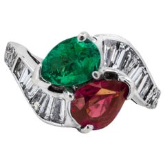 Emerald & Ruby Bypass Ring