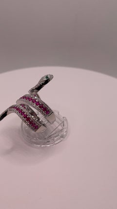 Emerald Ruby Diamond Snake Ring