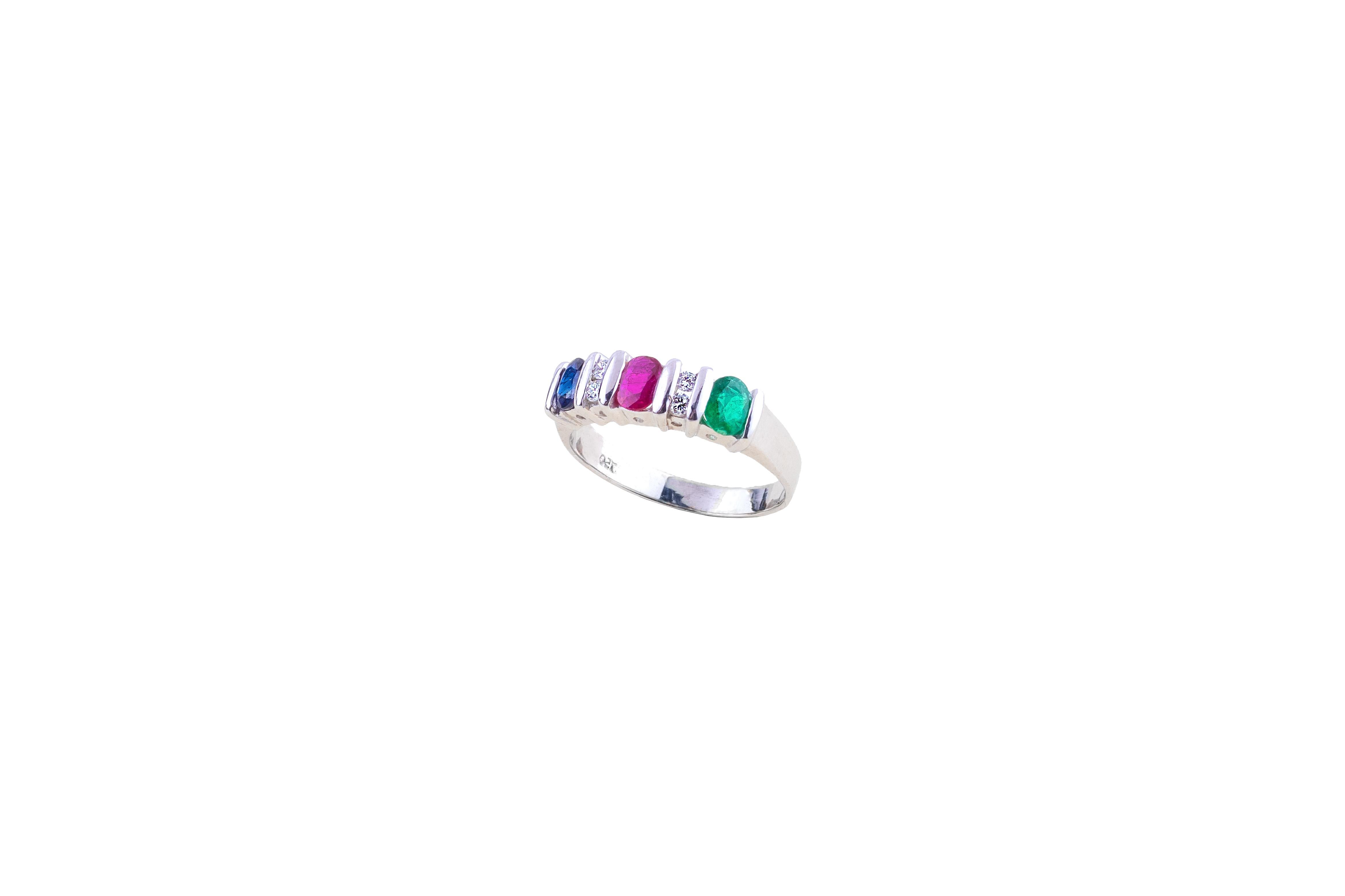 emerald ruby sapphire ring