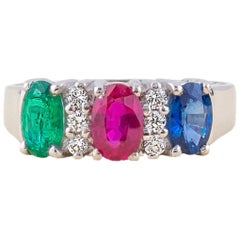 Smaragd Rubin Saphir Diamant Ring