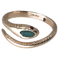 Emerald Ruby Serpent Ring Snake 14k Gold J Dauphin