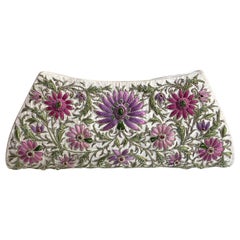 Bolso de Noche Bordado Joya de Seda Esmeralda y Rubí