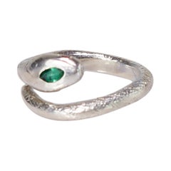 Bague cocktail serpent émeraude rubis