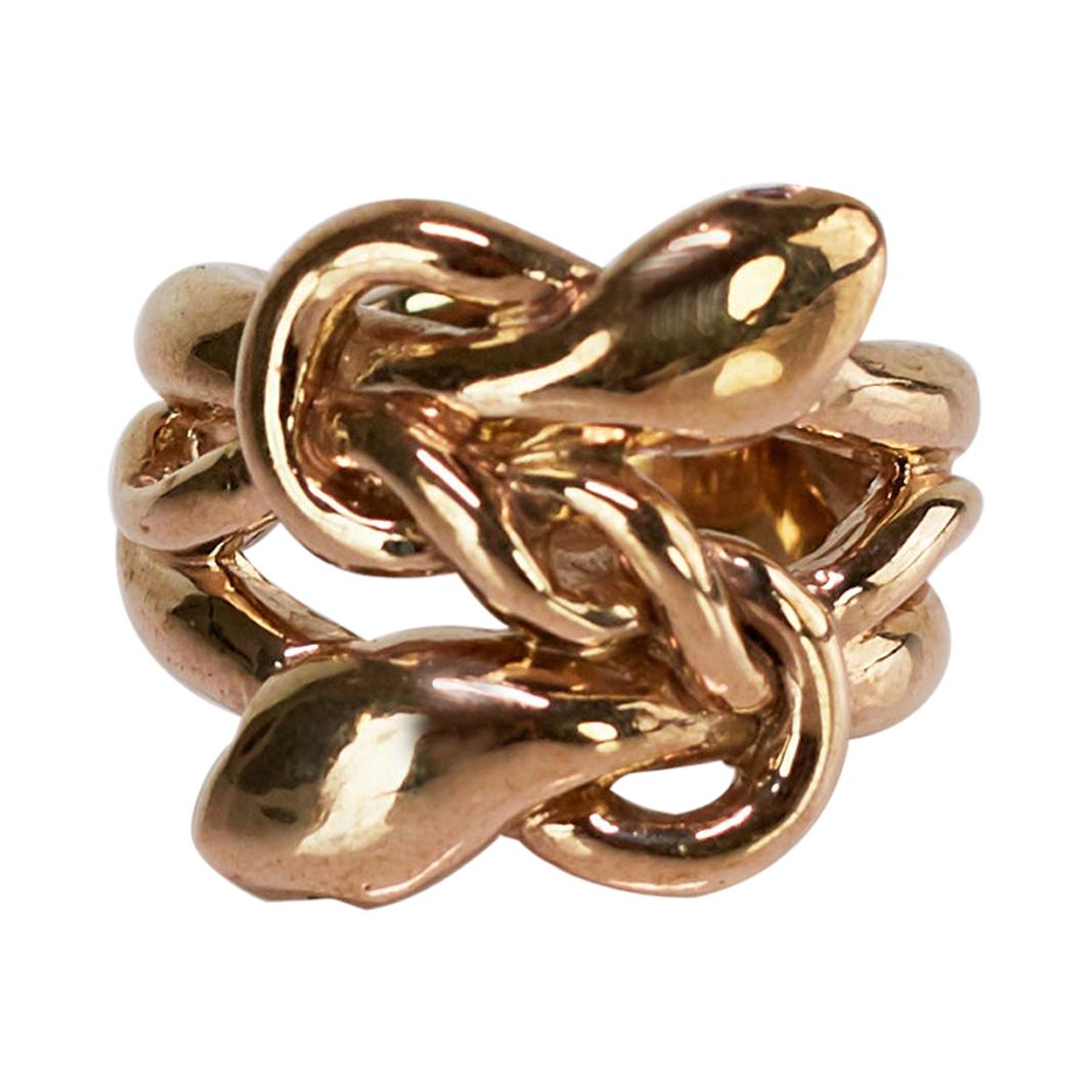 Smaragd Rubin Schlangenring viktorianischen Stil Cocktail-Ring Bronze J Dauphin