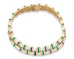 Emerald, Sapphire and Diamond Necklace by Charles Krypell