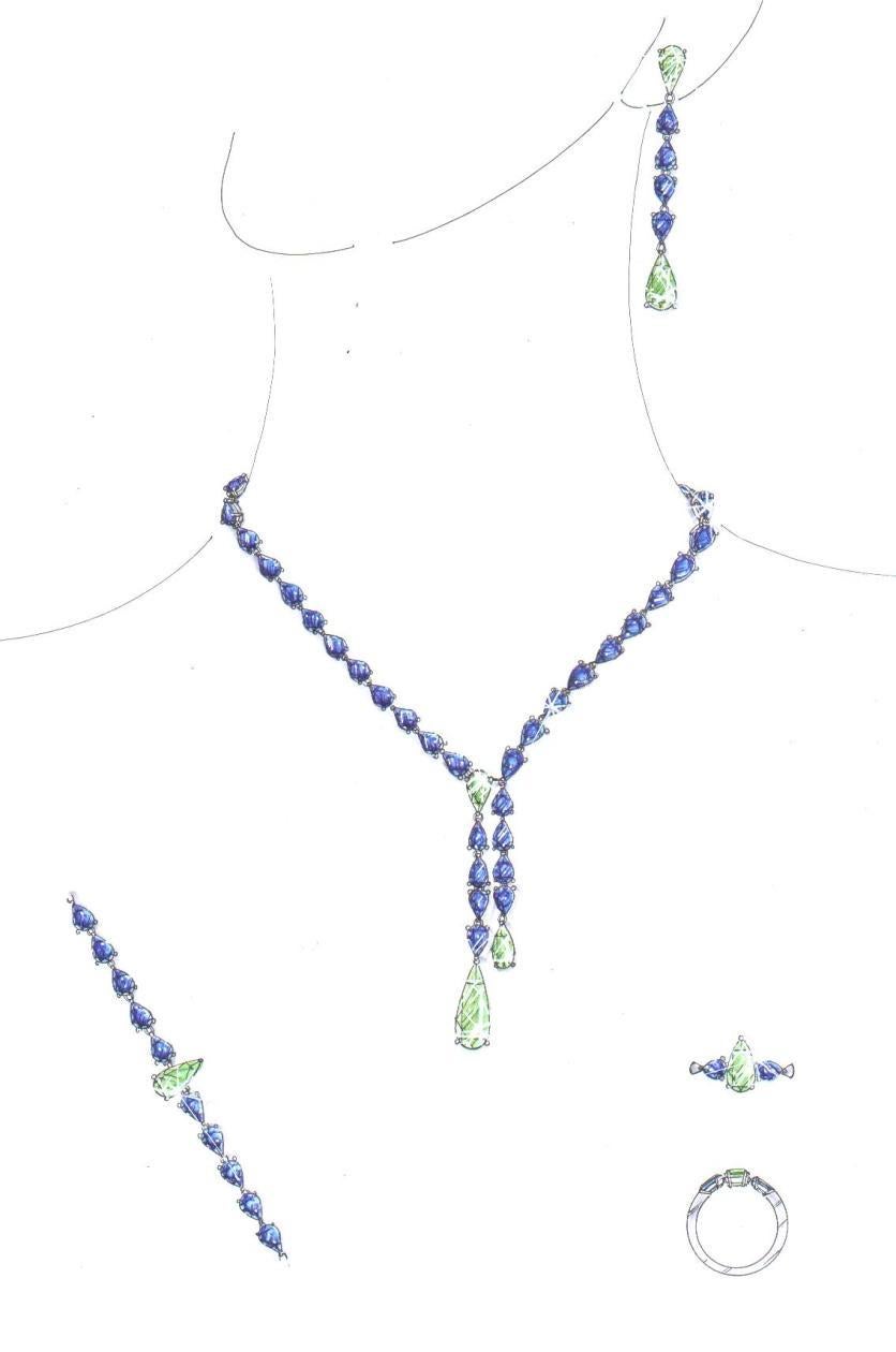 emerald sapphire necklace