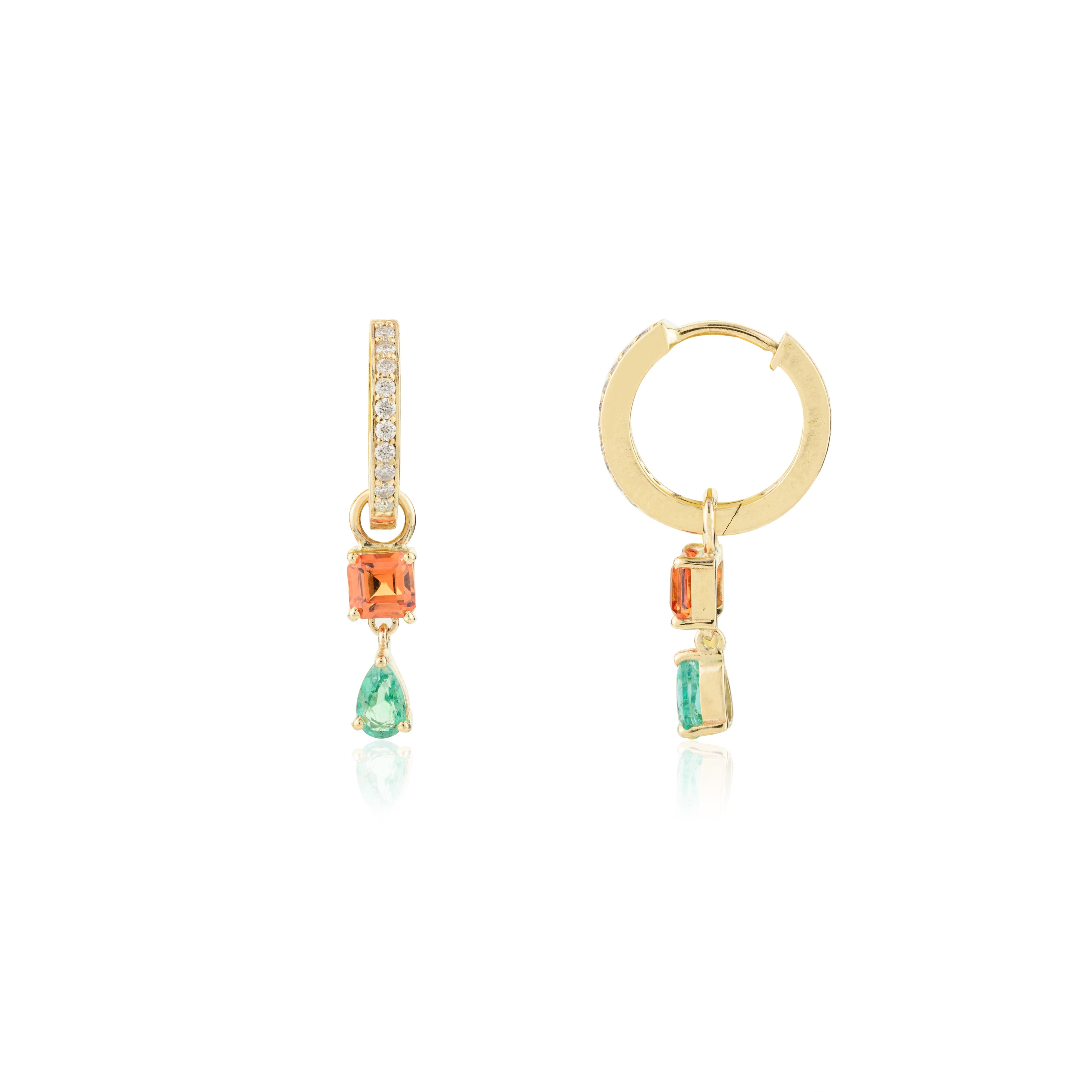 Créoles Huggie pour femmes en or jaune massif 14 carats Pour femmes en vente