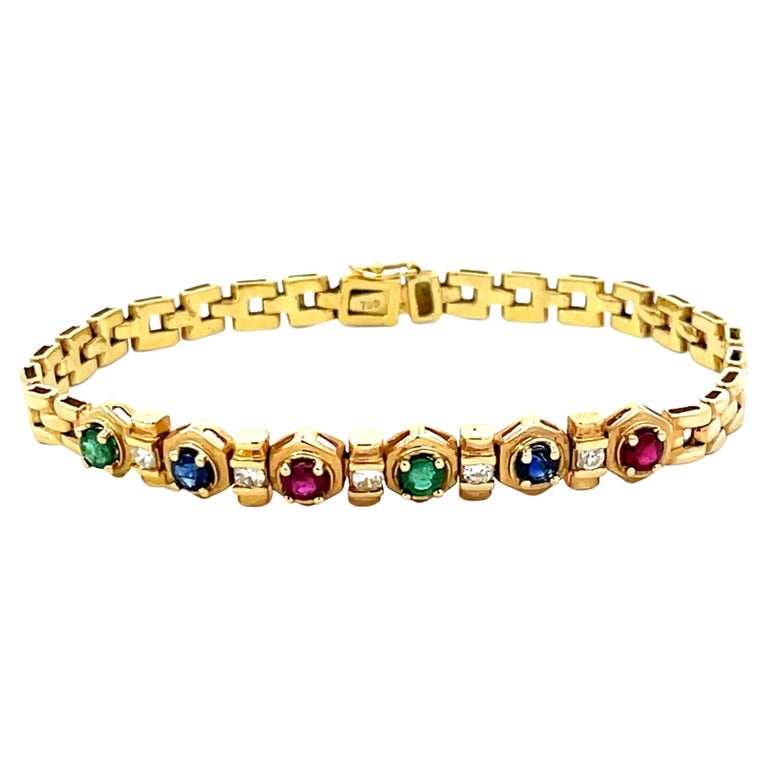 Or Jaune Bracelet Or Emeraude Bracelet Or Jaune 750 Emeraudes