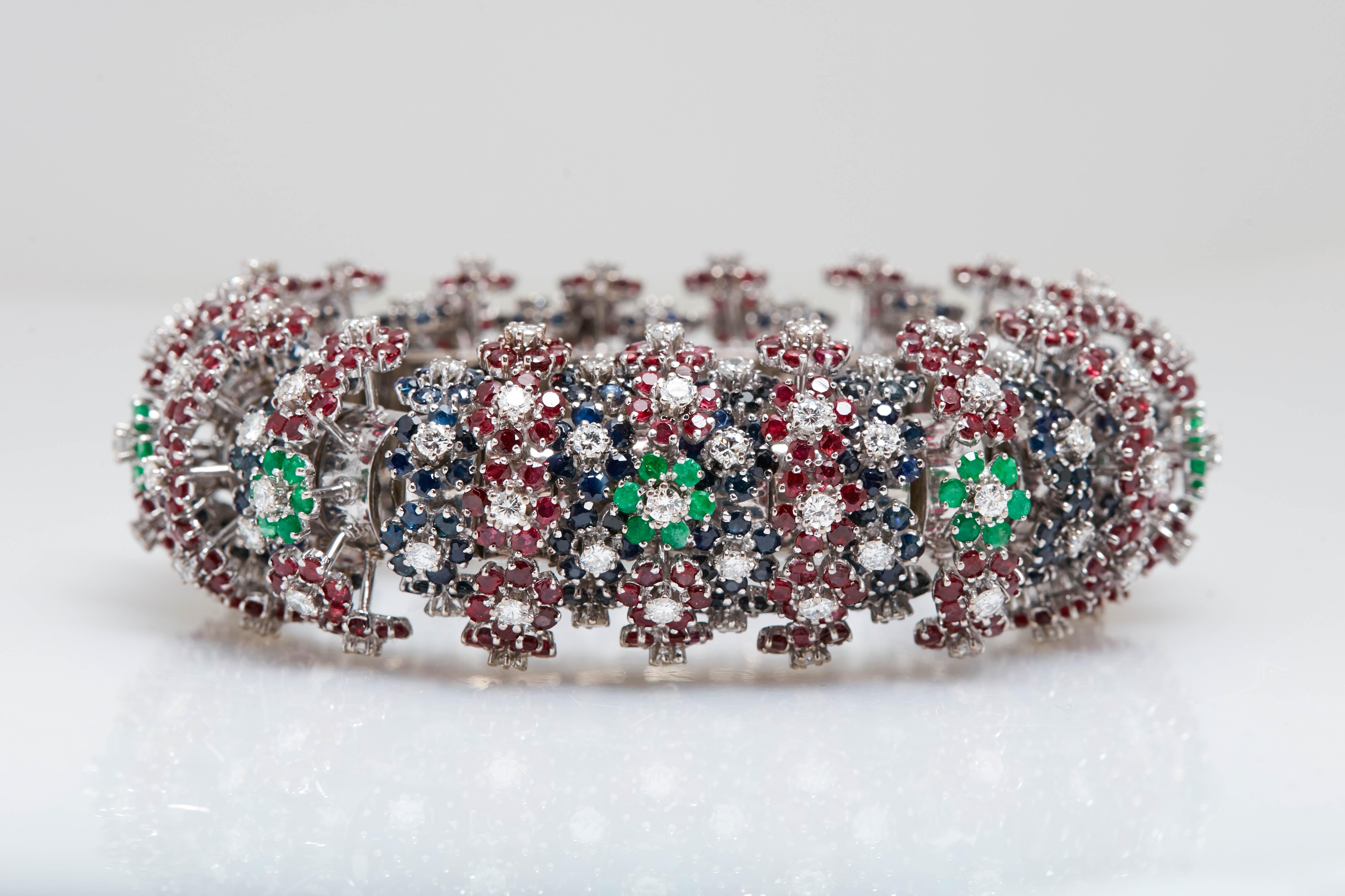 Esmeralda Zafiro Rubí Diamante Pulsera en venta 3